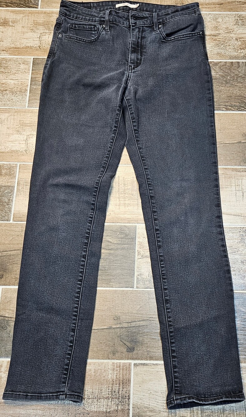 Levi's 712 Slim Jeans Women's Size 30x30 Washed Black Charcoal Stretch Denim